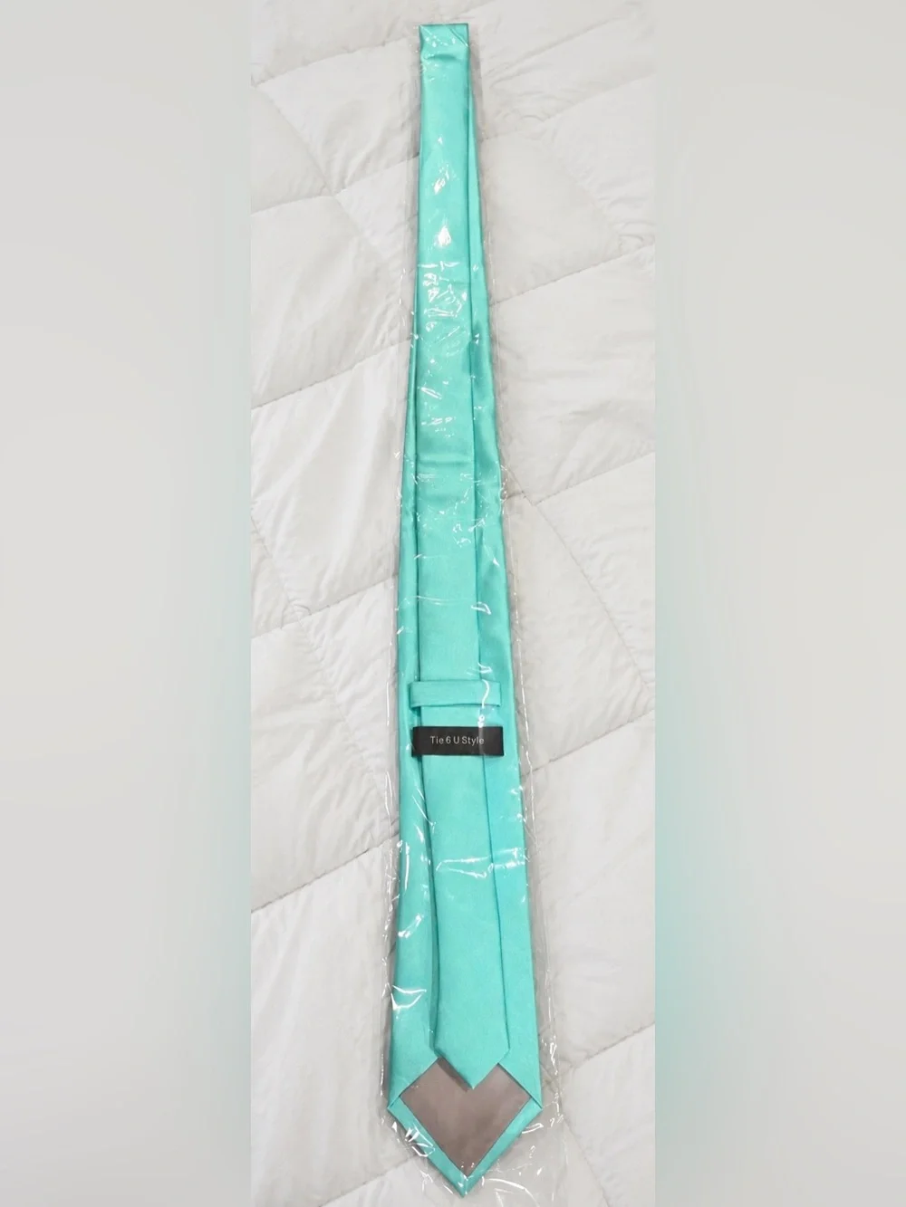 NWT GU Style Mint Satin Tie Slim Modern Formal Wedding Prom